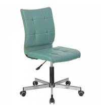 Кресло  "Stream MG-314", без подлокотников, пятилучие серебристое, экокожа, серо-голубое, 532079